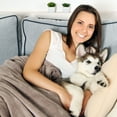 thumbnail image 4 of PETMAKER 60x70-Inch Reversible Sherpa Fleece Waterproof Dog Blanket (Gray), 4 of 8