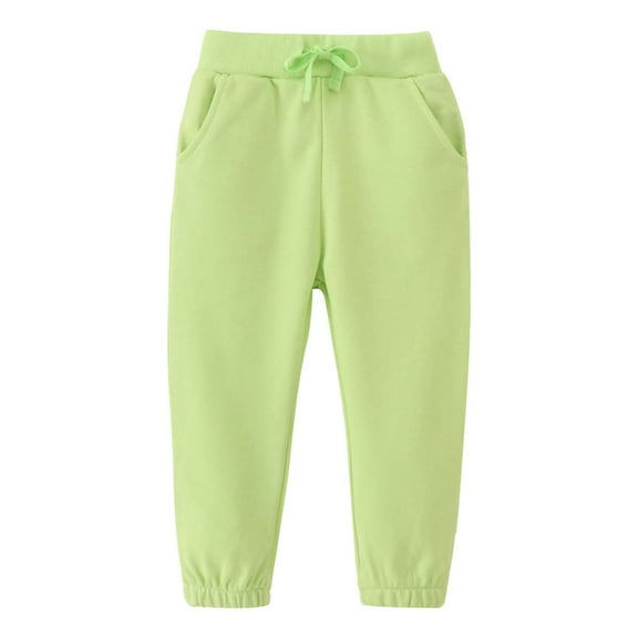 Spazoro Kids Boys Sweatpants, Elastic Waist Spring Solid Color Casual Loose Joggers for Child Boys Green Size 120/5T