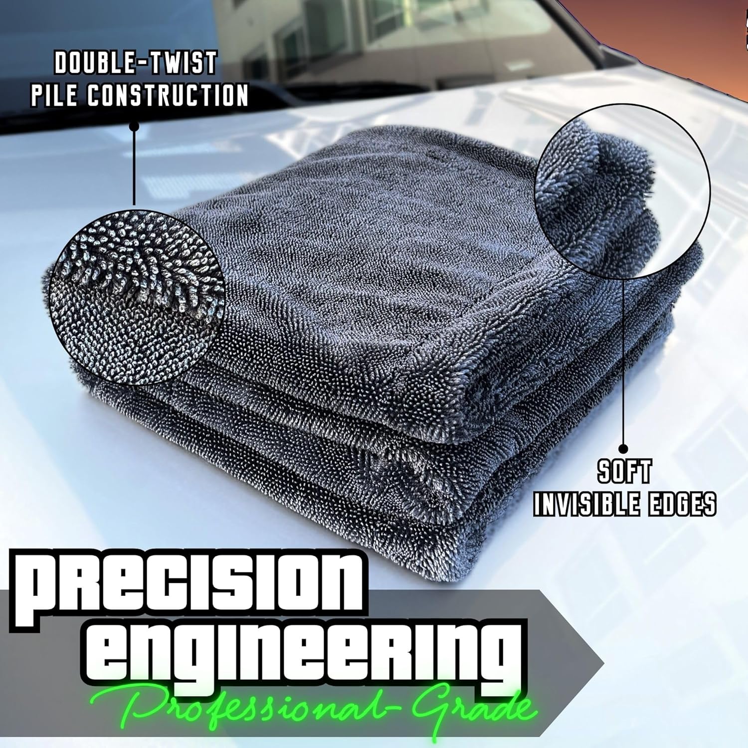 WEST BROS Microfiber Car Drying Towel 40x24 Gray photo 5