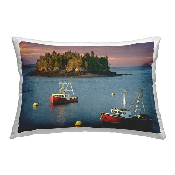 Stupell Industries Nautical Boats & Island Decorative Printed Throw Pillow, 14 x 20