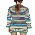 thumbnail image 4 of Robe Moulante Mini pour Femmes Boho Manches Longues Col Rond Robe Ajourée, 4 of 7