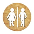 thumbnail image 4 of Letrero de baño redondo de madera de madera de baño letrero de baño inodoros letrero de inodoro letrero para inodoro para tiendas de Color de grano de madera, 4 of 8