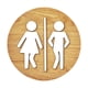 thumbnail image 4 of Letrero redondo para baño, letrero de baño, arte de pared de madera, letrero práctico de madera para inodoro Color de grano de madera, 4 of 9