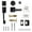 Black, variant on Modern Square Door Handle Adjustable Latches & Not Lock Door Handle set Simple Installation for Entrance & Front door