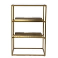 thumbnail image 3 of Maklaine Contemporary Metal End Table with Glass Top in Brass, 3 of 3