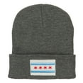 thumbnail image 5 of Chicago Flag Embroidered Long Beanie - Dk Grey OSFM, 5 of 5