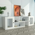 thumbnail image 3 of VECELO TV Stand for Tvs up to 70 inch with LED Lights, Modern Entertainment Center with USB Outlets & Storage Cabinets, White, 3 of 9