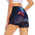 thumbnail image 3 of Bixox Women's Artistic Moon Rose pattern 2 in 1 Running Shorts - Lightweight Athletic Workout Gym Yoga Shorts Liner with Pockets - XX-Large, 3 of 5