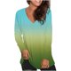 thumbnail image 2 of Camisetas de Manga Larga de las Mujeres Impresión de la Moda Casual V-Cuello Suelto Ajuste, Poliéster para Todas las Estaciones Diario Y Fiesta, 2 of 9
