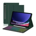 thumbnail image 1 of Étui Clavier Bluetooth Détachable Vert Foncé avec Rétroéclairage 7 Couleurs, Support Multi-Angle et Fente pour Stylet pour Samsung Galaxy Tab S7/S8/S9/S9 FE 11 Pouces (Modèles SM-T870/T875/X700/X706/X710/X510) -, 1 of 6