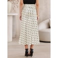 thumbnail image 3 of DARING DIVA Women's Silk Satin Polka Dot Midi Skirt with Design Small Light Apricot, 3 of 6