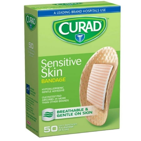 Curad Sensitive Skin Bandages Spots 50 Each Pack of 6