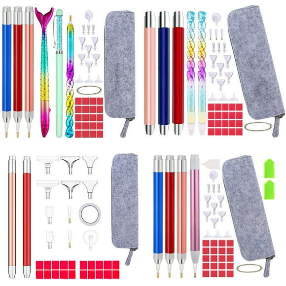 Complete Diamond Painting Accessory Kit with Fluorescent Diamond Drill Pen – 9-Piece Illuminated Tool Set Including Portable Carrying Pouch, High-Quality Durable Tools for Intricate Art Projects,