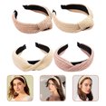 thumbnail image 4 of 4pcs Knotted Headbands Woven Raffia Hairbands Wide Headbands Women Hair Hoops, 4 of 8