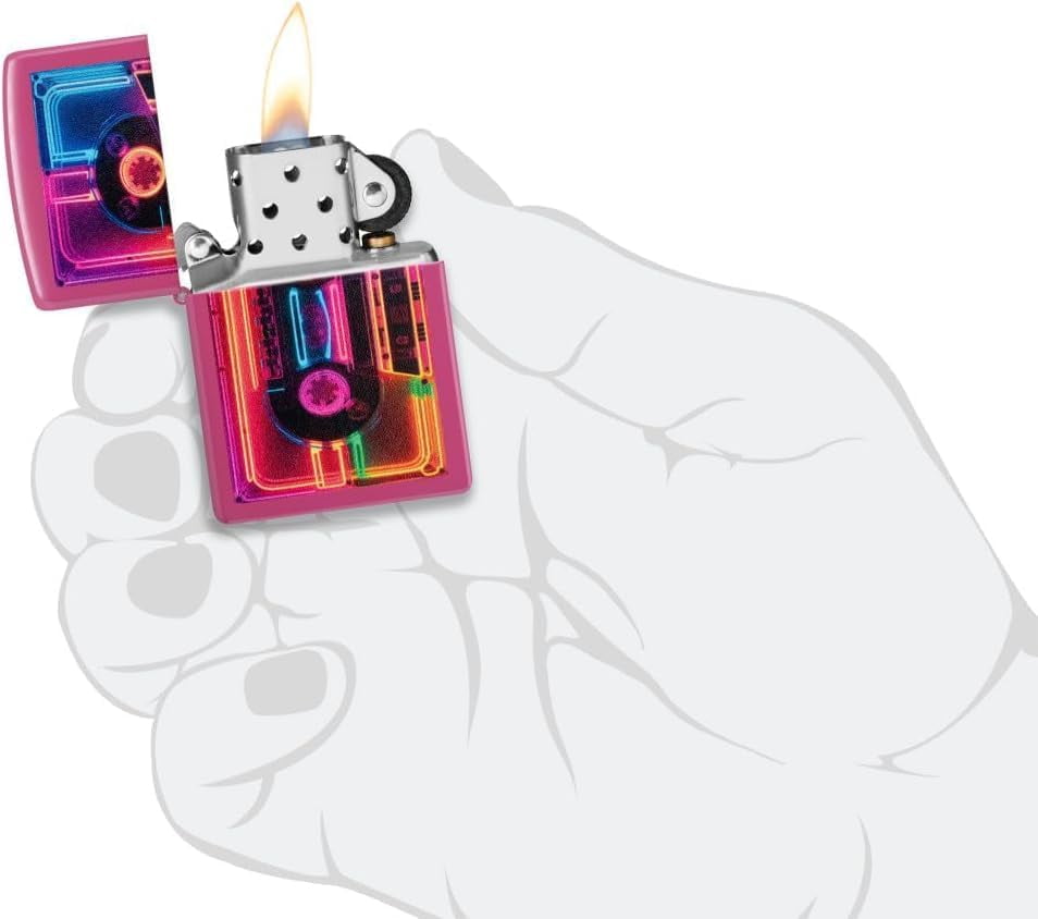 Zippo Lighter - Customized Message Neon Cassette Frequency Pocket Lighter 46693