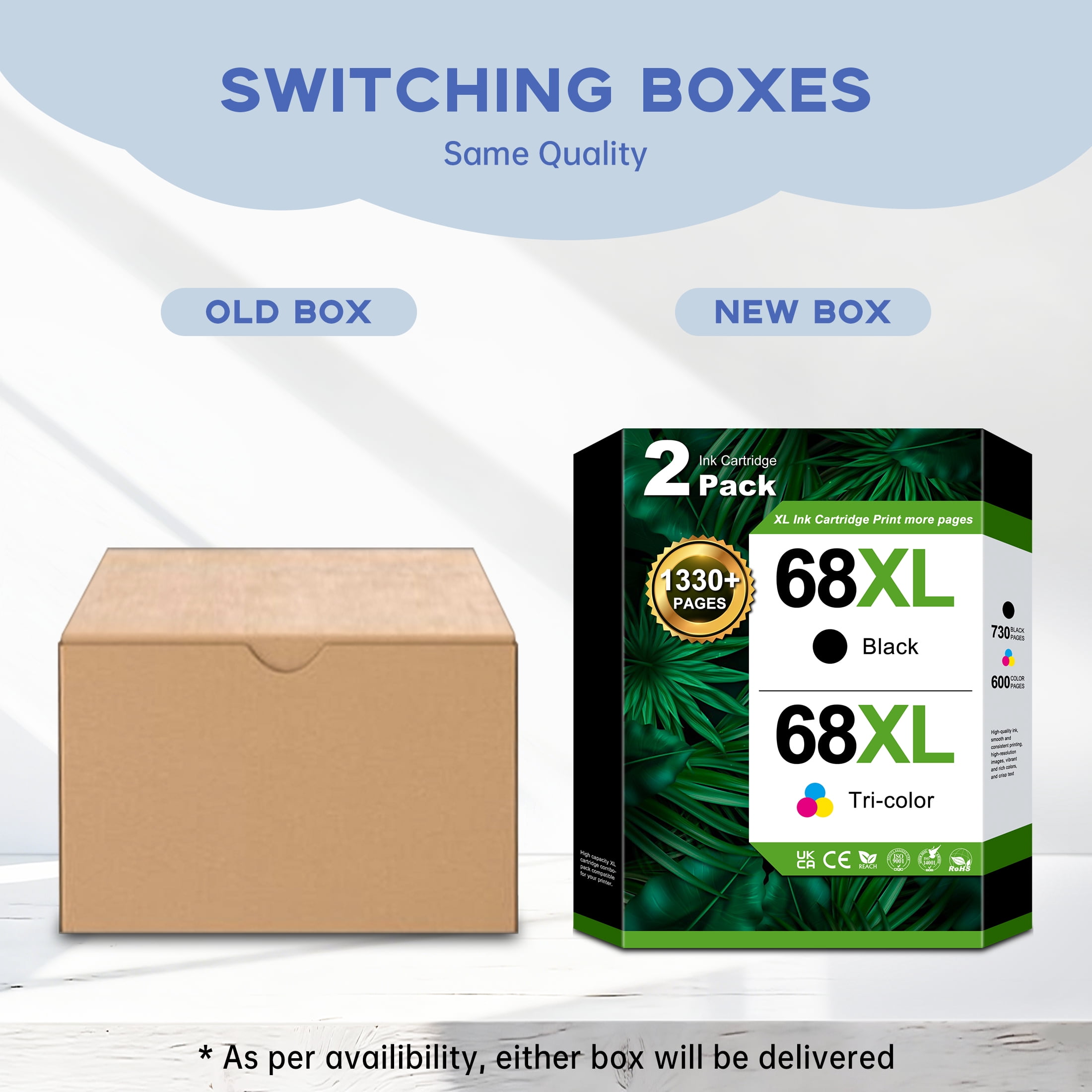 68XL 68e Ink Cartridges Black Tri-Color Combo Pack Compatible for HP68 Ink Cartridge for Ink 68 Work with  6152e 6155e 6552e 6555e 6558e Printers