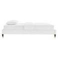 thumbnail image 3 of Modway Harlow Twin Performance Velvet Platform Bed Frame in White, 3 of 5