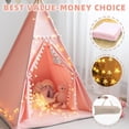 thumbnail image 3 of Carpa tipo tipi RONGFA para niños con alfombrilla, luces en forma de estrella y funda de transporte, 3 of 7