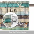 thumbnail image 6 of Life Is Better at The Beach Valance Curtain Wood Grain Starfish Shell Summer Window Valances Rod Pocket Short Curtains Window Treatments for Kitchen Bedroom Bathroom Laundry 60" x 18", 6 of 9