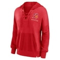 thumbnail image 2 of Women's Fanatics Red Tampa Bay Buccaneers Heritage Snow Wash French Terry Lace-Up-Pullover Hoodie, 2 of 3