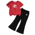 thumbnail image 4 of TAmten Girls Outfits Toddler Clothes Sweet Summer Set Short Sleeve Print T-shirts Flare Pants Kids Girls School Suit, 4 of 4