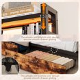 thumbnail image 4 of Ktaxon Full Size Bed Frame with Charging Station & LED Storage Headboard, Metal Platform Bed Frame with 2 Underbed Drawers for bedroom, Vintage Brown, 4 of 8