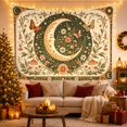 thumbnail image 3 of Crescent Moon Garden with Butterflies, Dreamy Cottagecore Art for Nature Lovers, Botanical Wall Art, Mother's Day Gift, Tapestry Wall Hanging for Bedroom and Living Room, 3 of 7
