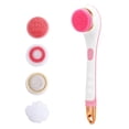 thumbnail image 2 of MIXFEER Electric Silicone Bath Brush Back Scrubber 4 Brush Heads USB Rechargeable Rotating Shower Massager with 2 Speeds Long Handle Body Cleansing Brush, 2 of 7
