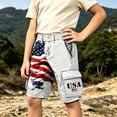 thumbnail image 6 of FUZHIQ Boys Cargo Shorts Tactical 250 Anniversary USA American Flag Graphic 4th of July Shorts with Pockets,7-8 Years, 6 of 6