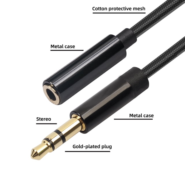 Conector de cable de extensión de audio con puerto de 3,5 mm Cable de auriculares macho a hembra (0,5 m) Ehuebsd Para estrenar