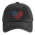 thumbnail image 2 of XIAOCHA Mens Printed Washed Baseball Cap Adjustable Hat Band Party Dad Hat,Black, 2 of 3