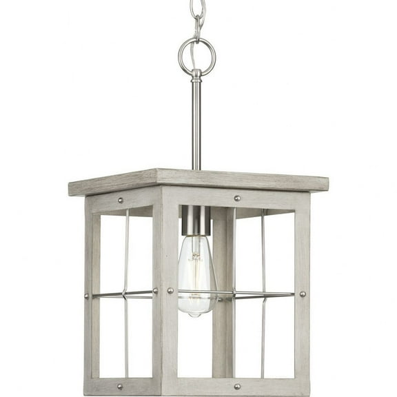 P500317-009-Progress Lighting-Hedgerow - 1 Light Mini Pendant-Brushed Nickel Finish    -Traditional Installation