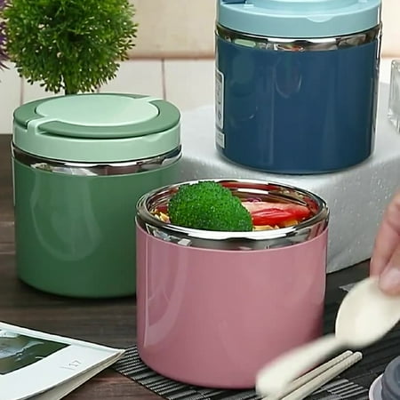 

Conditiclusy 630ml/1000ml Food Container Fresh Keeping Heat Preservation Stainless Steel Insulated Hot Soup Breakfast Cup for Home