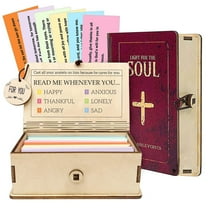 Handmade Wooden Verses Box With150Pcs Verse Cards,Gifts for Women,Scripture Prayer Cards,Daily Encouragement Inspirational for Women And Men