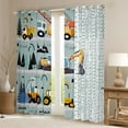 thumbnail image 2 of jejeloiu Construction Truck Excavator Black Out Curtains,Cartoon Pine Mountain Curtains Pack of 2 (42x63 Each),Bullodzer Crane Vehicle Bedroom Curtains For Teens,Super Cozy Room Decor, 2 of 6