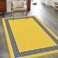 thumbnail image 3 of Non-Slip Rug Pad Rugs Greek Ethnic Key Texture Rectangle Area Rugs 3x5Ft Soft Carpet Pads for Living Room Kids Room, Twist Stripe Line on Yellow, 3 of 9