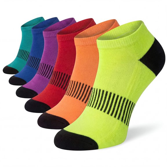 Tipi Toe Womens 6-Pack Athletic Cushioned Sports Socks, WAL-WS16-6-B