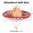 thumbnail image 5 of Gamexcel Straw Sombrero Hat, 18 in Wide Brim Fiesta Party Hat for Cinco de Mayo, Costume and Party Favor, Red, 5 of 8