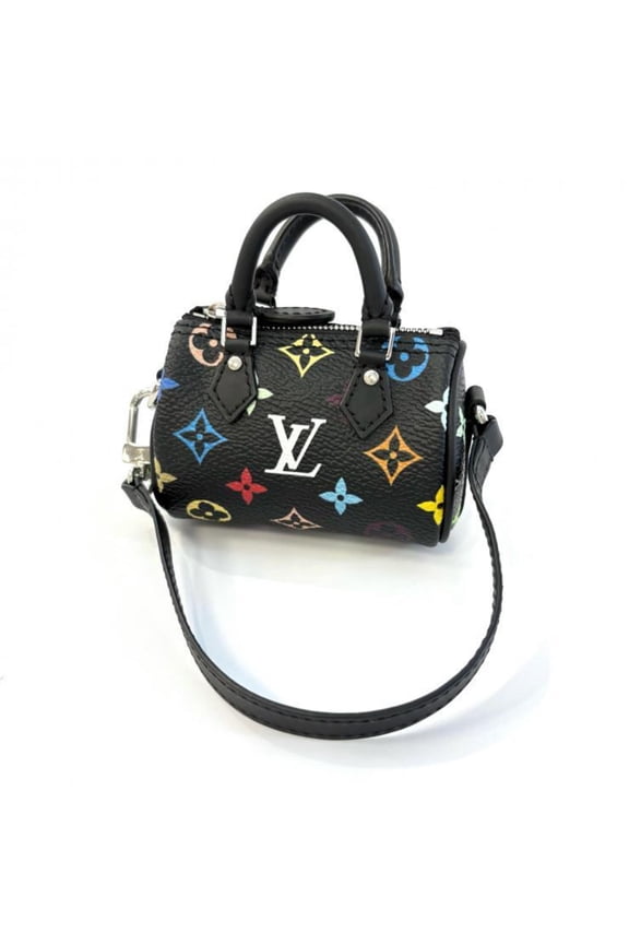 Pre-Owned LOUIS VUITTON LV x TM Bag Charm Micro Speedy M02459 Takashi Murakami Black Louis...