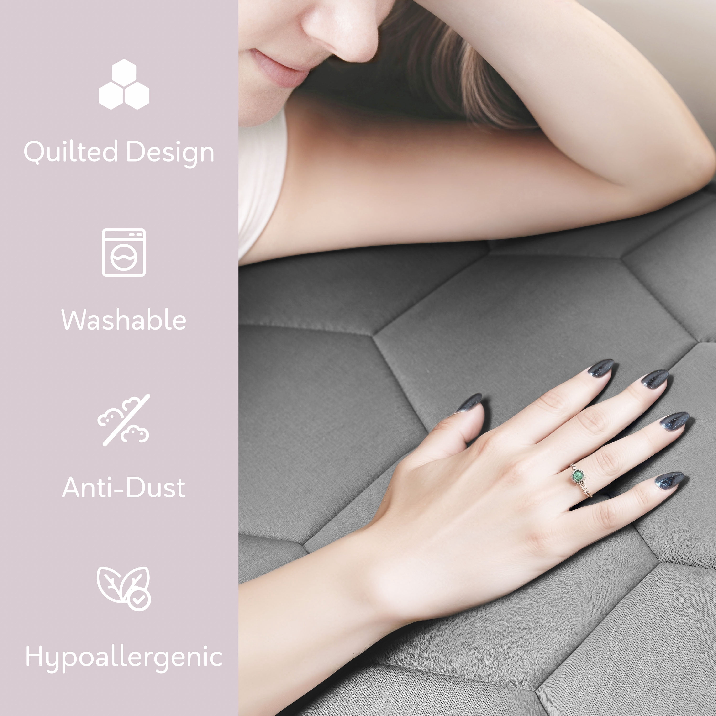 Lammaloe California King Size Quilted Fitted Mattress Pad Cover, 100% Waterproof Mattress Protectors, Deep Pocket Fitted Mattress Cover 8" - 21" (72" x 84", Gray)