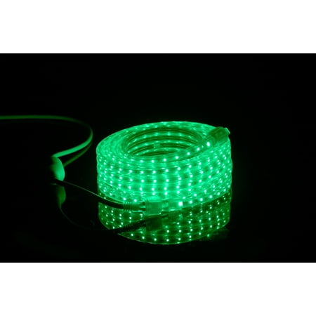 CBConcept UL Listed 6.6 Feet 720 Lumen Green Dimmable 110-120V AC Flexible Flat LED Strip Rope Light 120 Units 3528 SMD LEDs Indoor/Outdoor Use Accessories Included [Ready to use]