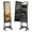 Black, variant on Jewelry Cabinet with Mirror & Lights, Lockable Jewelry Armoire - Rustic Brown