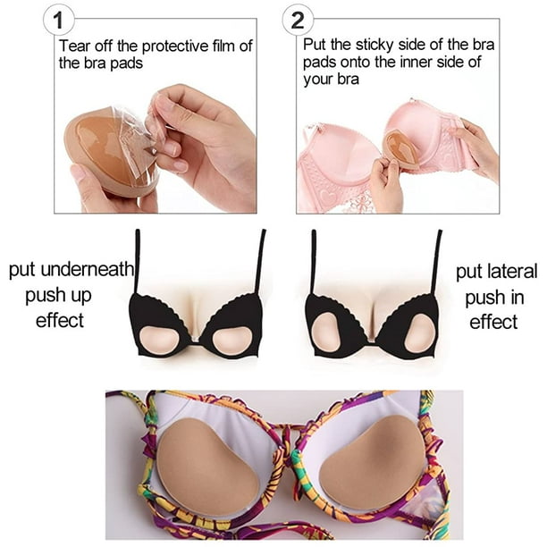 2 Pcs 1pair Thick Sponge Bra Pads Push Up Breast Enhancer Removeable Padding  Inserts Cups Swimsuit Bikini - Best Crossdress & Tgirl Store