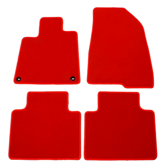 Ikon Motorsports Floor Mat Compatible With 2018-2021 Honda Accord Factory Fitment Red Nylon Front & Rear Car Floor Mats Liner Carpets Replacement 4PCS