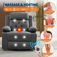 thumbnail image 3 of EuKer Recline Chair Electric, 22.8" Seat Width Lift Chair for Elderly with Heat and Massage, Gray, 3 of 8