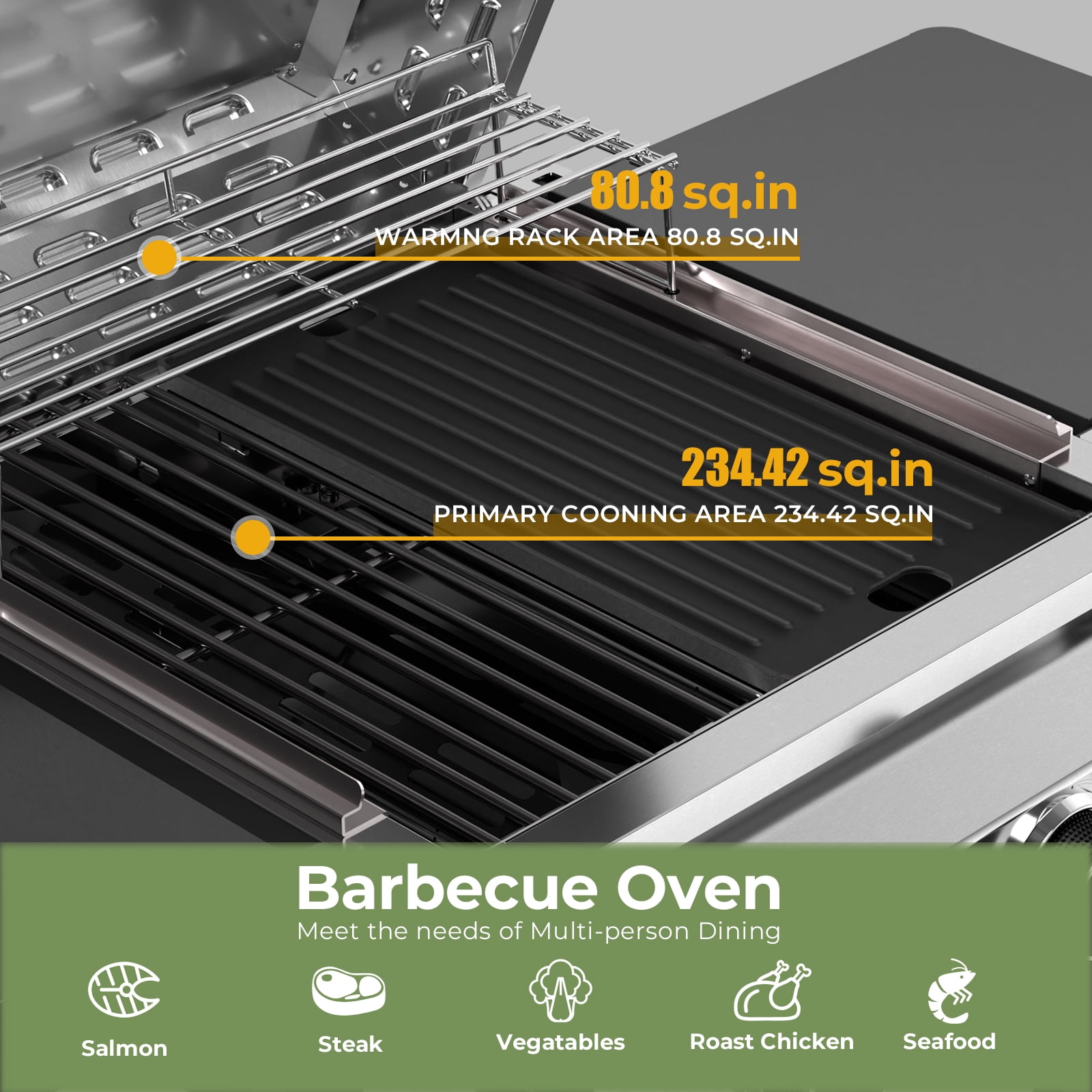 Gas Grill with 2-Burner,Outdoor Gas BBQ Grill,16000 BTU
