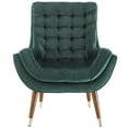 thumbnail image 4 of Modway Suggest Tufted Performance Velvet Lounge Chair in Green, 4 of 6