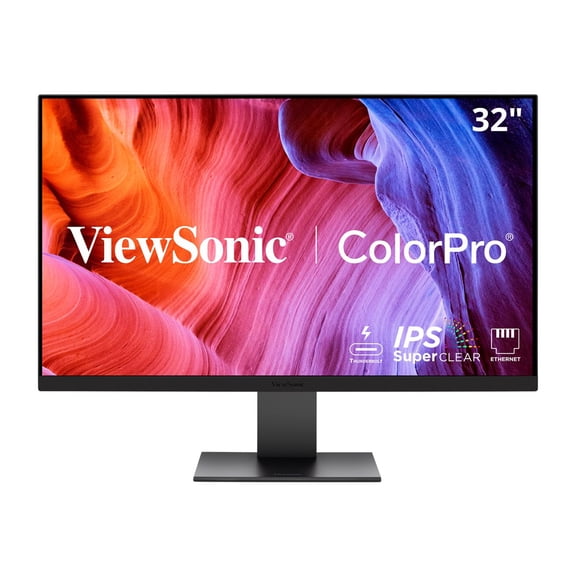 ViewSonic VP3276T-4K 32 Inch 4K UHD IPS Docking Monitor with Thunderbolt 4, Advanced Ergonomics, 100% sRGB Rec 709, Pantone Validated, USB C, HDMI, and DP Daisy Chain for Home and Office - 31.5" Vi...