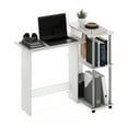 thumbnail image 3 of Furinno Abbott Corner Computer Desk with Bookshelf, Americano/Stainless Steel, 3 of 6