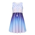thumbnail image 1 of Robe Fille Tout-Petit Enfants Filles Été Col Rond Sans Manches Robe à Imprimé Floral Décontractée Plage Fête Robes Robe Bébé Bleu 5 Ans-6 Ans, 1 of 7